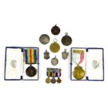 A group of military and sporting medals, comprising Victory and War medal, awarded to Private T