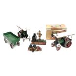 A Mamod Steam Traction Engine TE1A, complete with box, steering extension, some fuel in original box