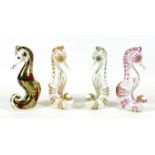 A group of four Royal Crown Derby paperweights, all modelled as seahorses, comprising 'Pink