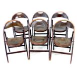 A set of six 1940s folding wooden frame chairs. 45 by 45 by 81cm high. (6) Provenance - From the