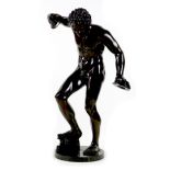 After the Antique: 'Dancing Faun / The Cymbal Player, an early to mid 20th century bronze sculpture,