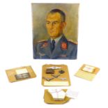 P. Sieberts (German, 20th century): portrait of Major Schmidt of the Luftwaffe, oil on board, signed