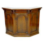 An Old Charm style pulpit form bar, 147 by 58 by 105.5cm high, together with matching corner shelf