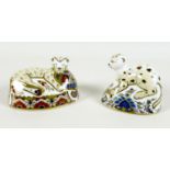 Two Royal Crown Derby paperweights, modelled as 'Leopard Cub', one of a limited edition of Fifteen