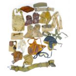 A collection of WWII aviation and items, including RAF Flying goggles, a pair of woolen lined