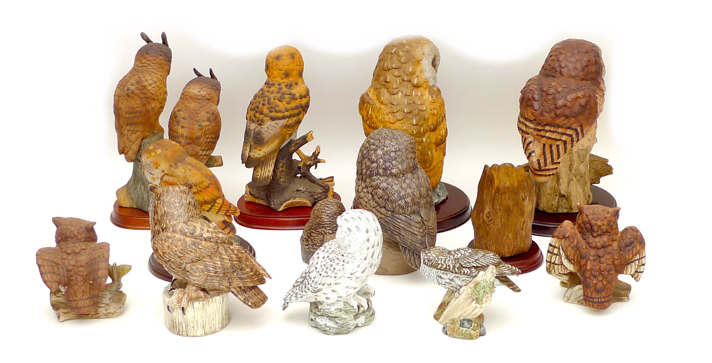 A group of twelve large owl figurines, including three Mack figurines, 'Little Owl', 11.5 by 9 by - Image 3 of 6