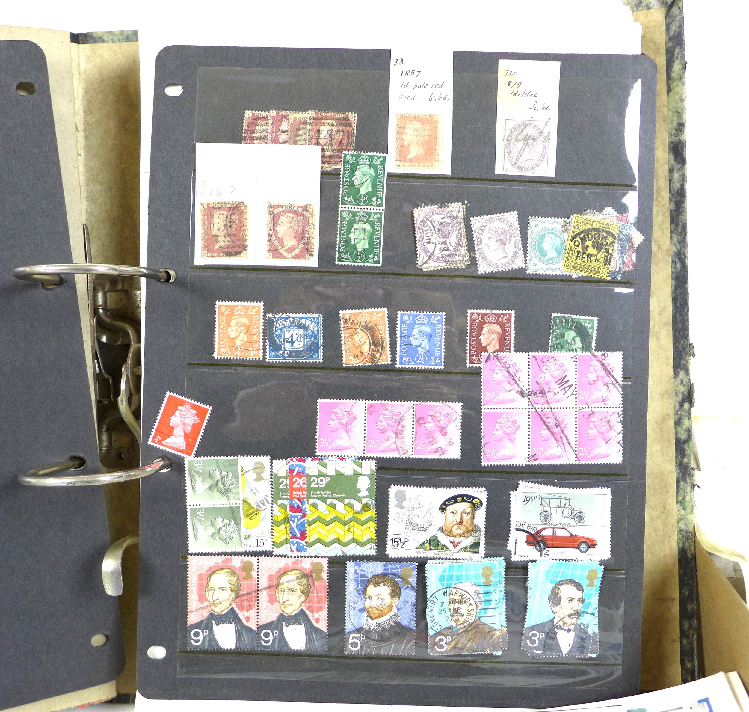 A collection of GB and World stamps, including Victorian penny reds to 1980s, some First Day Covers, - Image 7 of 9