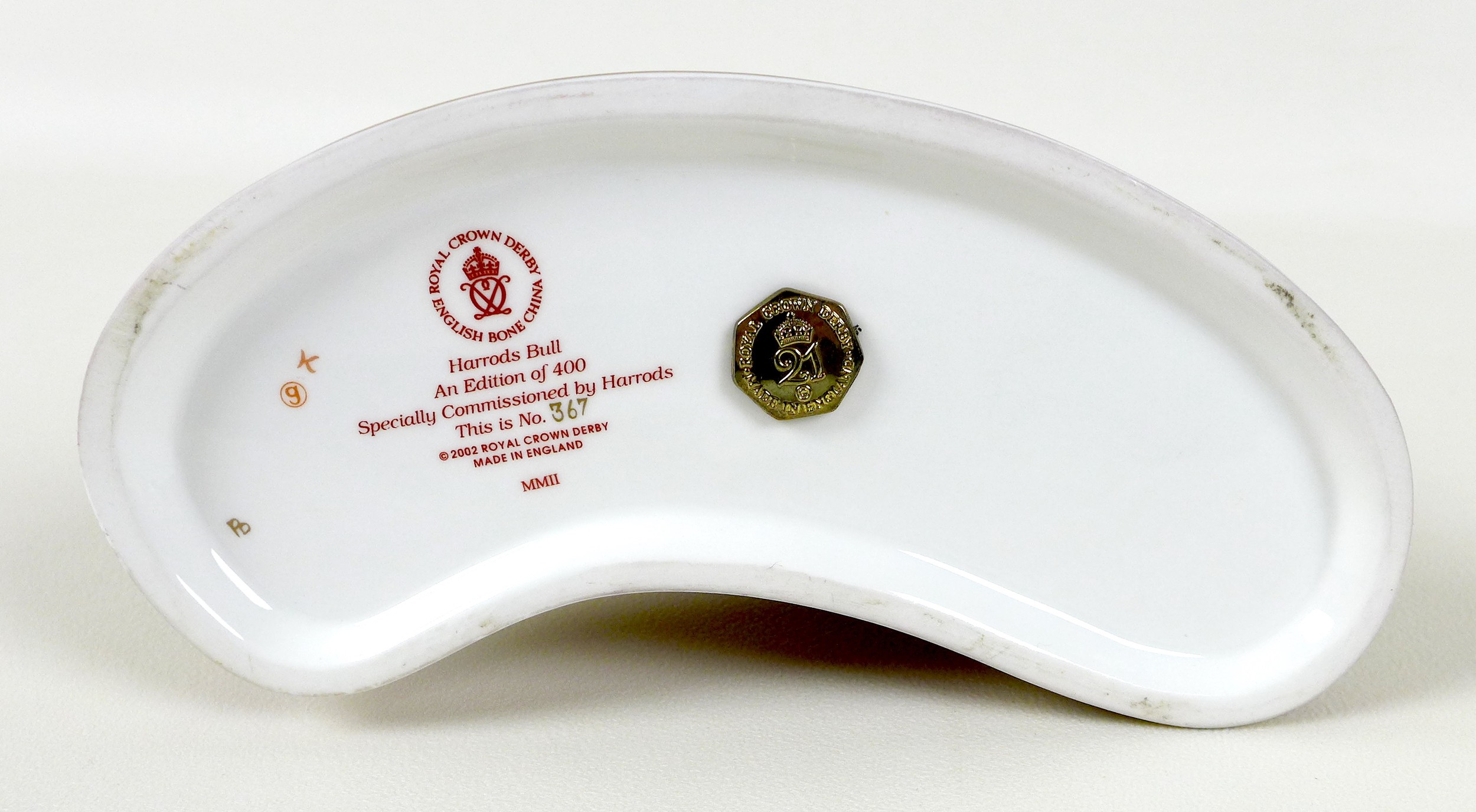 Two Royal Crown Derby paperweights, modelled as 'Harrods Bull', one of a limited edition of 400 - Image 6 of 8