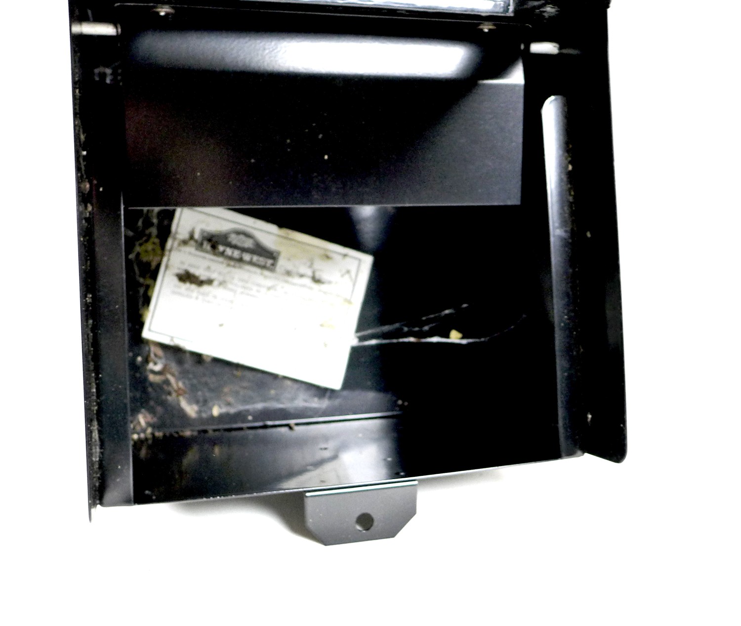 A modern post box, painted black, the front with 'Post' and a Royal crown, for wall mounting, 37 - Image 3 of 3