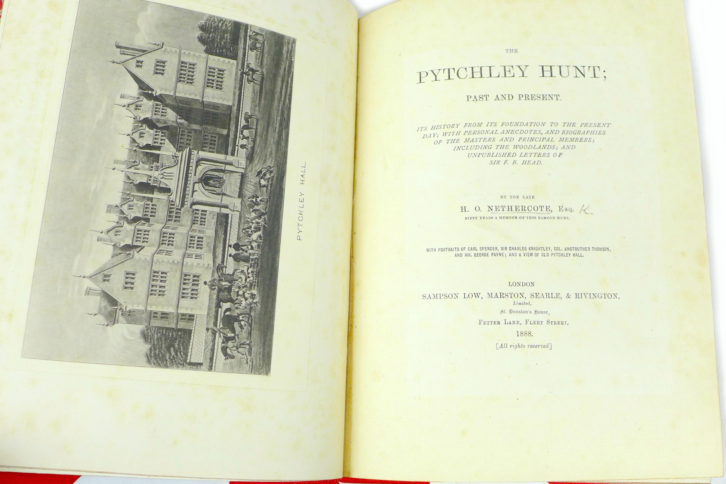 H. O. Nethercote 'The Pytchley Hunt; Past and Present' (pub. 1888, London), rebound in half - Image 4 of 6