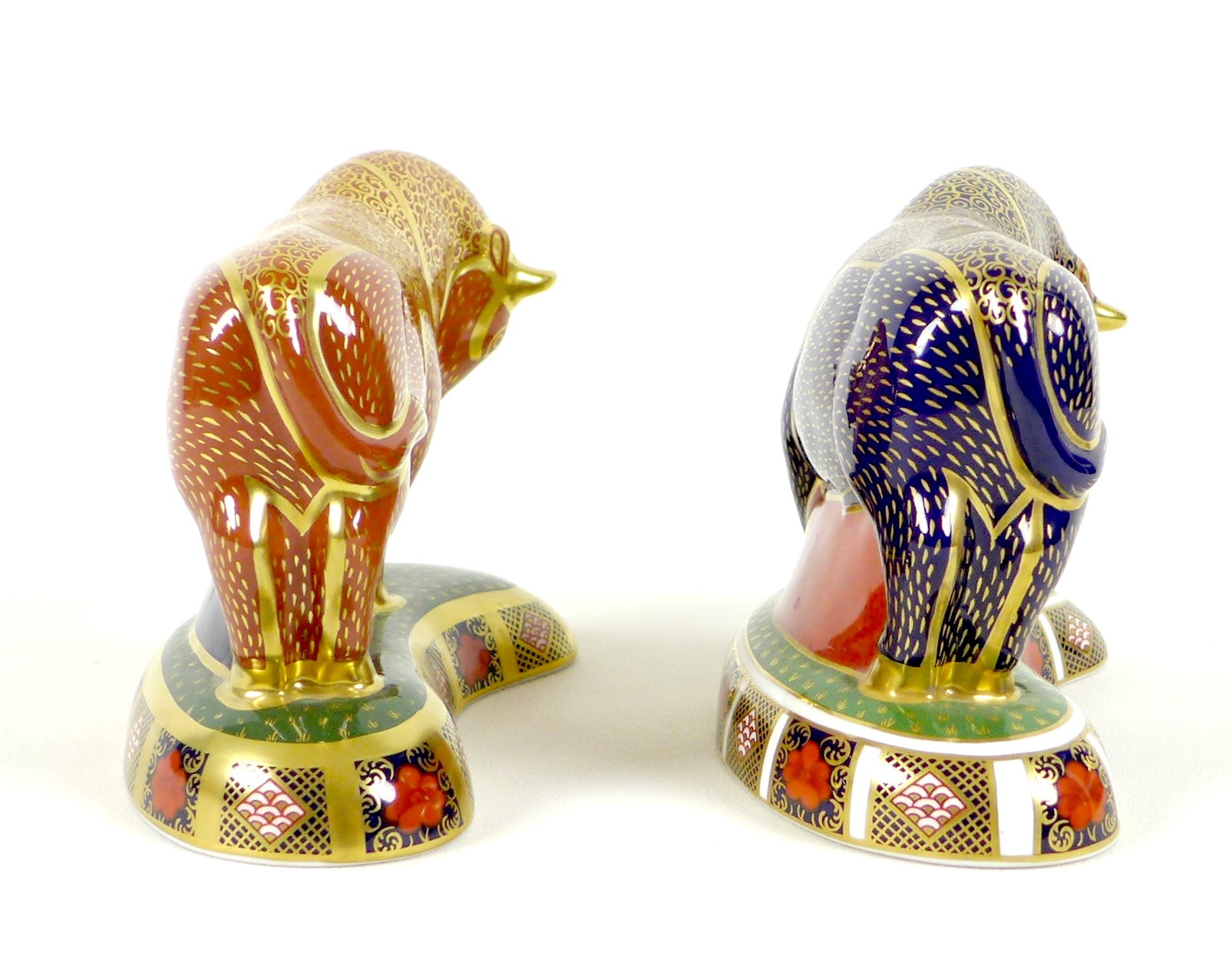 Two Royal Crown Derby paperweights, modelled as 'Harrods Bull', one of a limited edition of 400 - Image 4 of 8