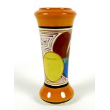 A Clarice Cliff Fantasque Melon (Picasso Fruit) vase, of waisted cylindrical form, pattern number