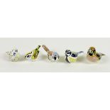 A group of five Royal Crown Derby paperweights, all modelled as birds, comprising 'Hawfinch', MMXIV,