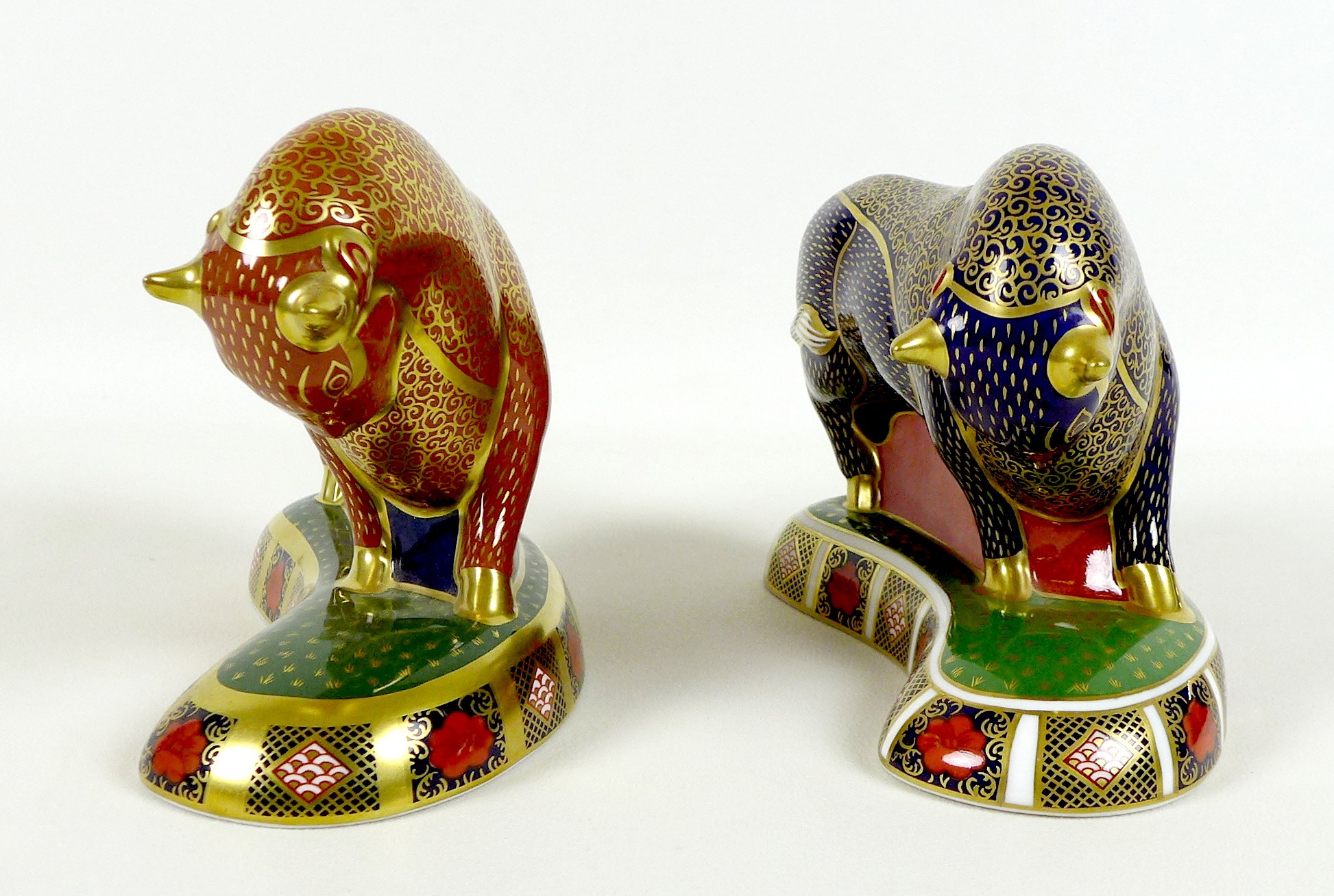 Two Royal Crown Derby paperweights, modelled as 'Harrods Bull', one of a limited edition of 400 - Image 2 of 8