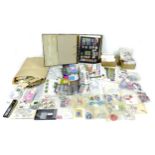 A collection of GB and World stamps, including Victorian penny reds to 1980s, some First Day Covers,
