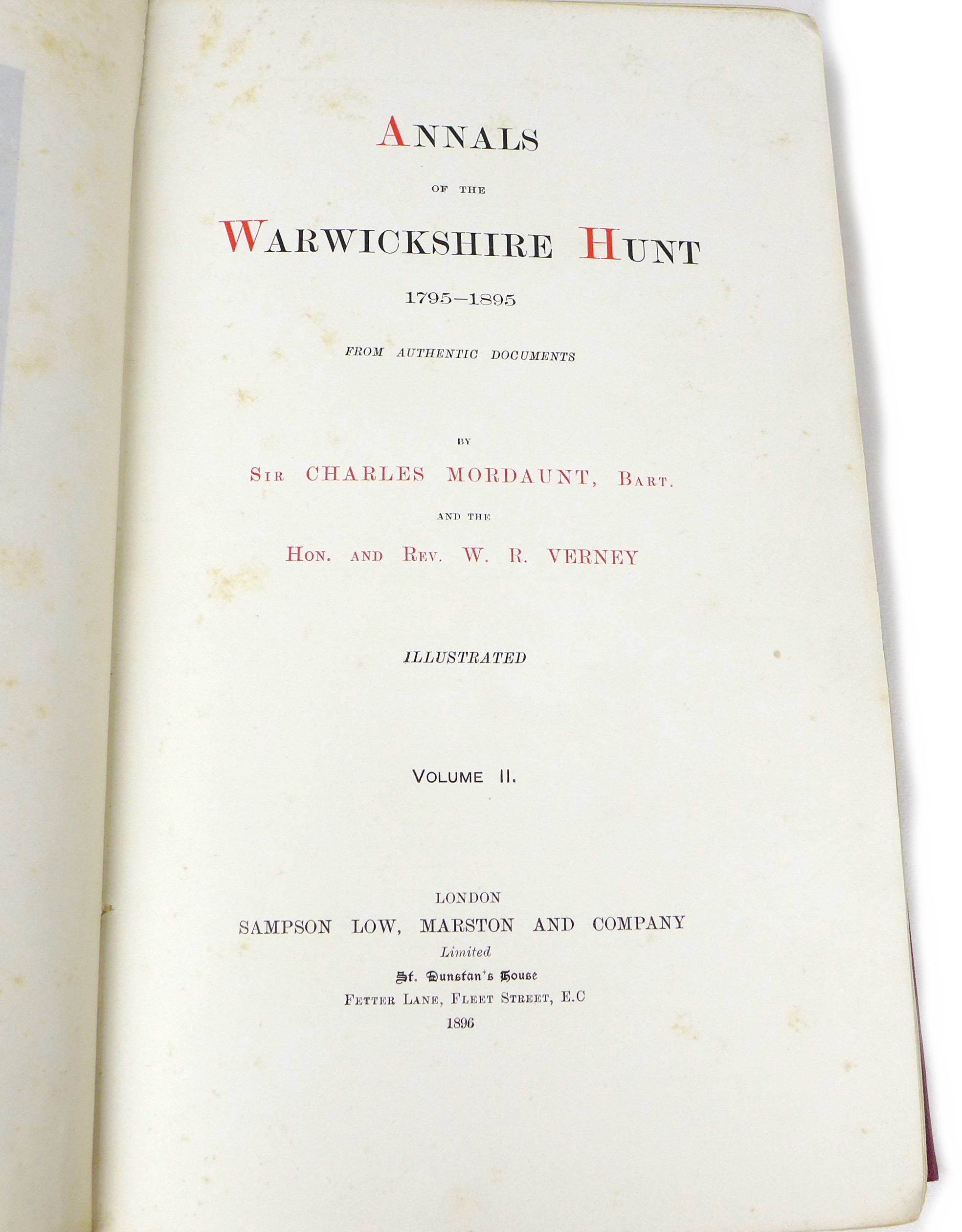 Five 19th century sporting books, including 'A History of he York and Ainsty Hunt' by W. S. Dixon ( - Image 2 of 6