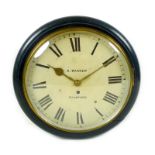 A 19th century mahogany cased dial clock by H. Warren of Stamford, the 12" cream dial with black