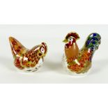 A pair of Royal Crown Derby paperweights, modelled as 'Bantam Cockerel', one of a limited edition