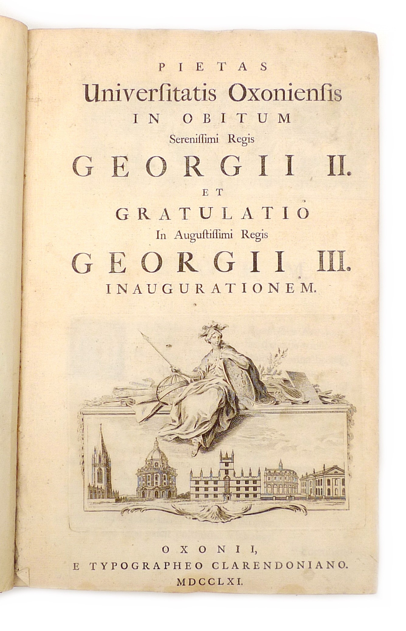 A rare 1761 edition of 'Pietas Universitatis Oxoniensis in Obitum Serenissimi Regis Georgii II. et - Image 3 of 4