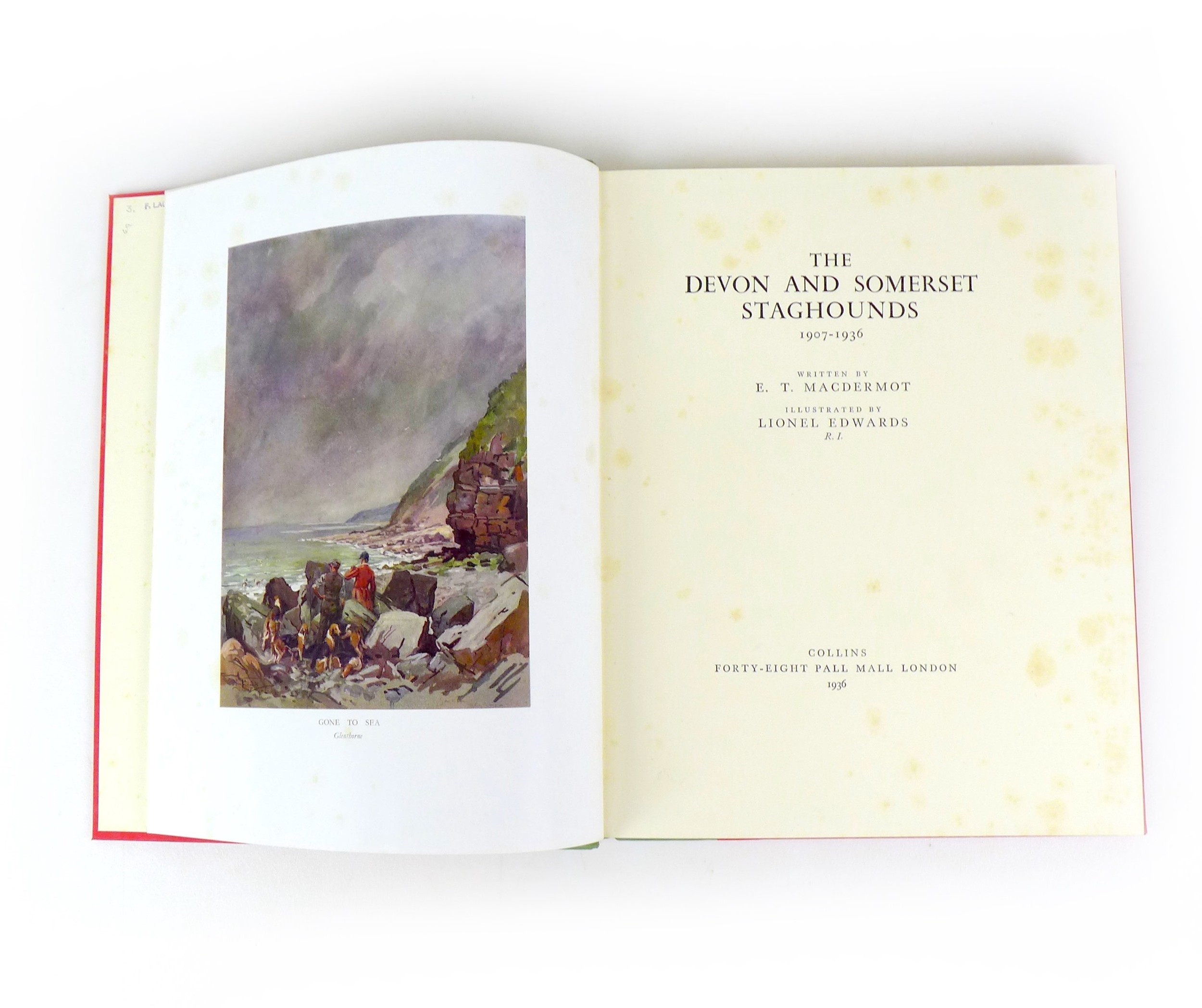 E. T. Macdermot with Illustrations by Lionel Edwards 'The Devon Somerset Staghounds 1907-1936', pub. - Image 3 of 3