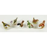 A group of six Royal Crown Derby paperweights, all modelled as birds, comprising 'Derwent
