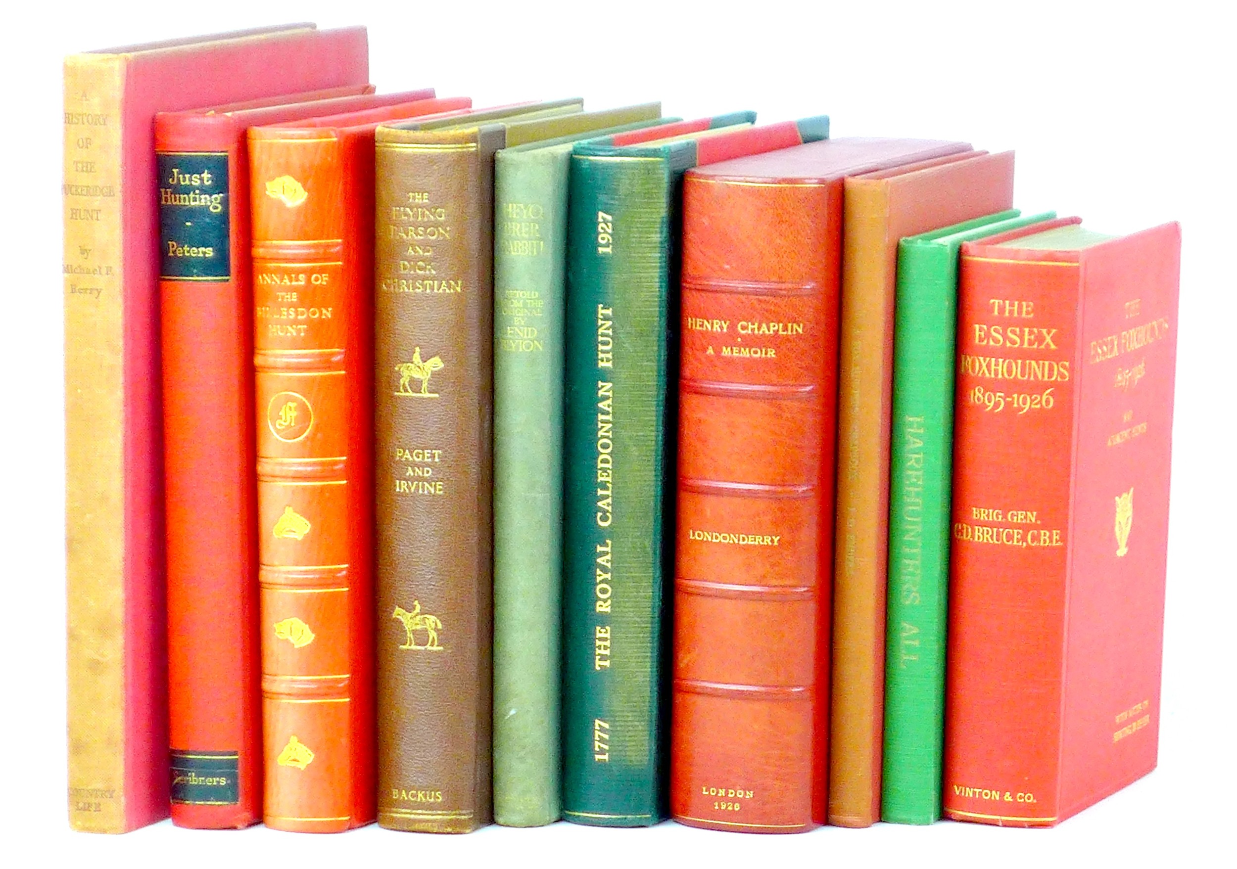 Ten 20th century sporting themed books, including 'The Royal Caledonian Hunt' re-edited by Col.