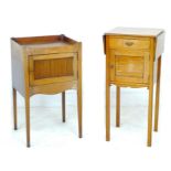 A Georgian mahogany night stand, tray top and tambour front, 39.5 by 35.5 by 68cm high, together