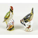 Two Royal Crown Derby paperweights, modelled as 'Newstead Woodpecker', a Limited Edition Pre-release