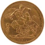A Victoria Young Head gold sovereign, 1887.