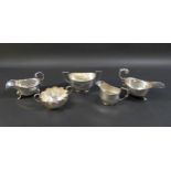 A collection of Victorian and later silver, comprising a two Edwardian tea wares, both with engraved