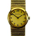A Bueche-Girod 18ct gold lady's wristwatch, circa 1966, the circular gold dial with black Arabic