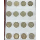 A collection of forty-five £5 and crown commemorative coins in one album