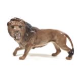 A Beswick Lion - standing, model 2554B, golden brown gloss, 17cm high.