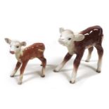 Two Beswick calves, comprising a 'Hereford Calf', model 901B, Second Version - Mouth closed, brown
