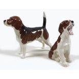 Two Beswick dog figurines, comprising 'Beagle "Wendover Billy" - Large', model 1933A, black, tan and