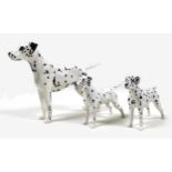 A group of three Beswick Dalmatian figurines, comprising a 'Dalmatian "Arnoldene" - Large', white