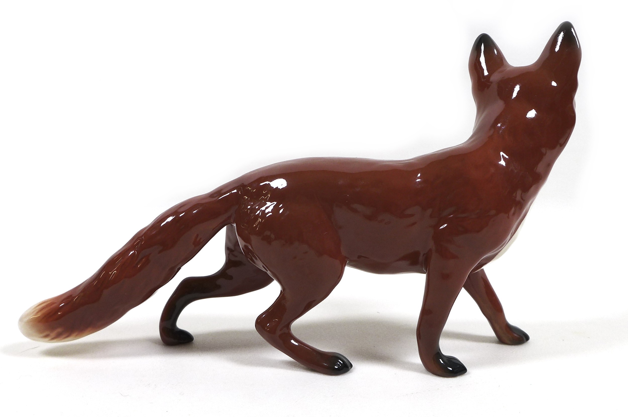 Three Beswick fox figurines, comprising 'Fox- standing', model 1440, red-brown and white - gloss, - Image 3 of 9