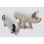 Two pig figurines, comprising a Beswick 'Middle white Boar', model 4117, white - gloss, 9.5cm