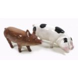 Two Beswick pig figurines, comprising 'Tamworth Sow', model 4114, gloss, 8.5cm high, and 'Gloucester