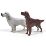 Two Beswick Setter figurines, comprising 'Irish Setter "Sugar of Wendover", model 966, red brown -