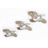 Three Beswick 'Pink Legged Partridge' wall plaques, model 1188, Large - 1188/1, 26.7cm, Medium -