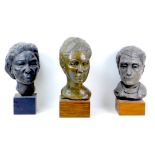 Doreen Kern (British, 1931-2021): three bronzed plaster resin busts, comprising a plaster bust of