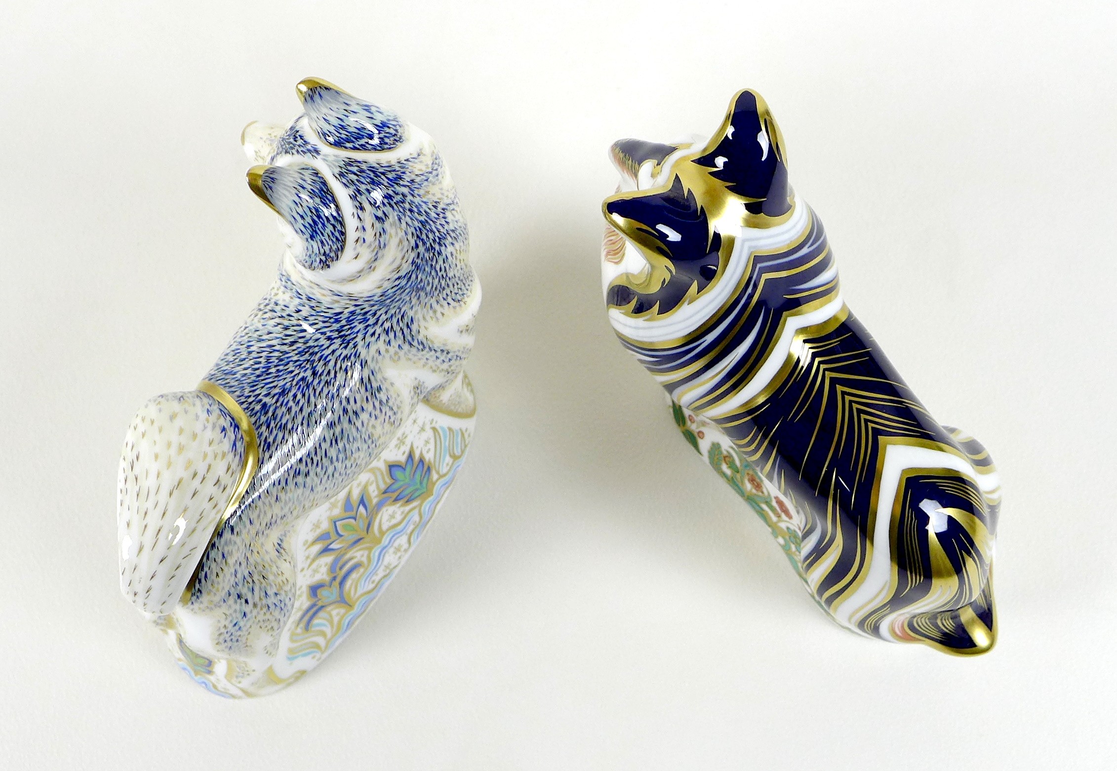 Two Royal Crown Derby paperweights, modelled as 'Rough Collie', MMIII, gold stopper, 14.5cm high, - Image 5 of 7