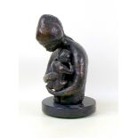 Doreen Kern (British, 1931-2021): a limited edition bronze sculpture 'Mother and Child', signed