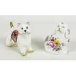 Two Royal Crown Derby paperweights, modelled as 'The Spaniel', Posie Paperweights 1991-1997, To mark