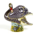 A Royal Crown Derby Prestige paperweight, modelled as ?Black Swan?, limited edition 255/300, from