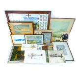 A collection of over forty military prints, including a frame Royal Air Force Battle of Britain