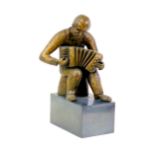 Doreen Kern (British, 1931-2021): a limited edition bronze sculpture of an accordionist, signed