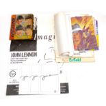 1988 John Lennon exhibition poster, three programmes, two small reproduction prints,
