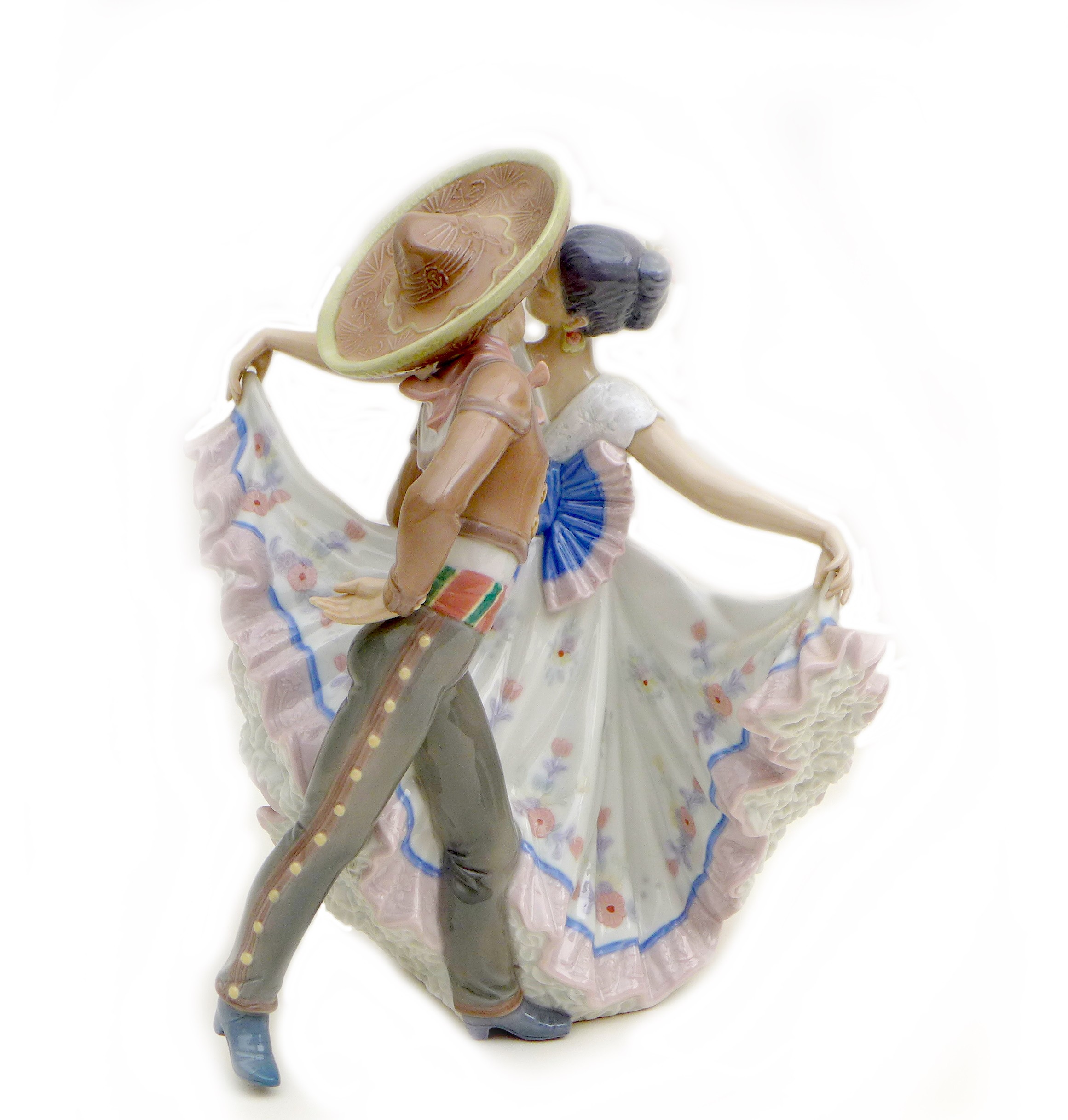 A Lladro figural group 'Mexican dancers', with maker's marks and impressed number '5415' to its - Image 3 of 5